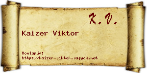 Kaizer Viktor névjegykártya